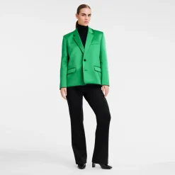 Longchamp Veste Oversize Vert